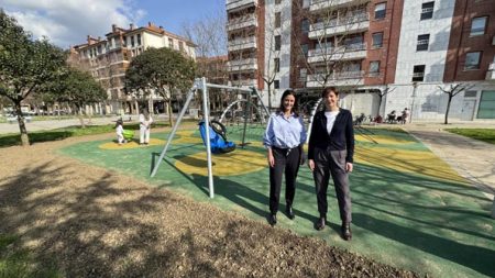 Estrenado el parque infantil en Ibaizabal parque infantil Ibaizabal