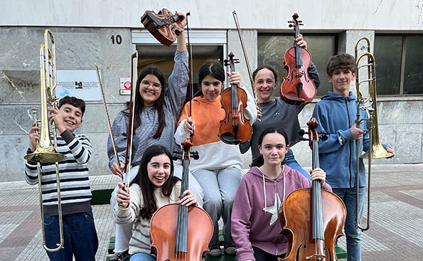 La EIO Txiki selecciona a siete alumnos de la Escuela de Música Los alumnos seleccionados. (DU)