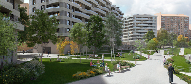 Licitada la primera fase para urbanizar el entorno del parque de Pozokoetxe Aspecto que tendrá la zona. (BU)