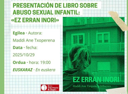 Presentación del libro «Ez erran inori» en Marienea Ez erran inori cartel alargado
