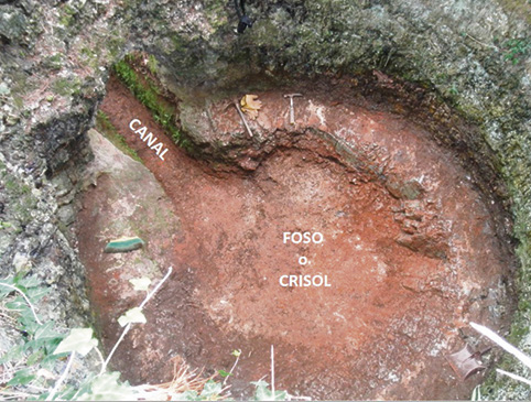 Orue-Etxebarria: “Descubrimientos ratifican que los caleros fueron hornos de hierro” Uno de los hornos analizados en Azarola, Usansolo. (JO)