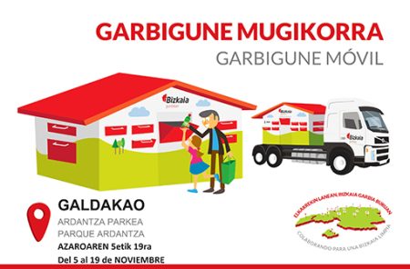 El Garbigune Móvil recogerá residuos en el Parque Ardanza hasta el 19 de noviembre kartela