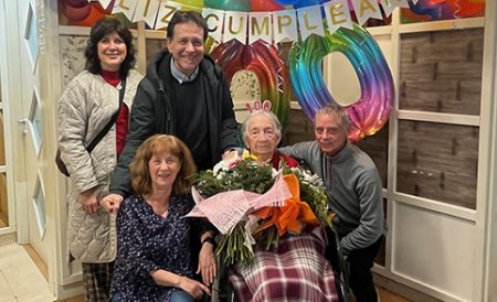 Un siglo de celebración para Corpus Zugazagoitia La cumpleañera Corpus celebra su siglo. (BU)
