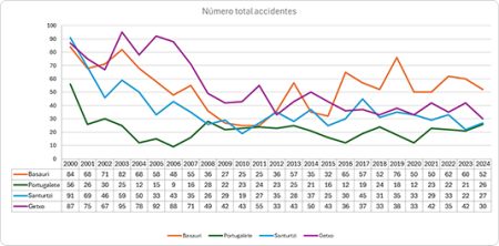Fuente: elaboración propia a partir de los datos del anuario estadístico de accidentes de tráfico (https://www.trafikoa.euskadi.eus/anuario-estadistico-de-accidentes-de-trafico/webtraf00-content/es/)