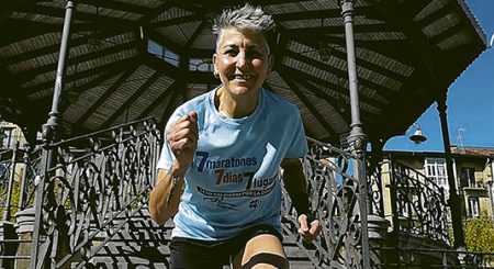 Los ‘7 maratones en 7 días’, que Ana Isabel Pineda corre por la diabetes, pasarán por Basauri Ana Isabel Pineda.